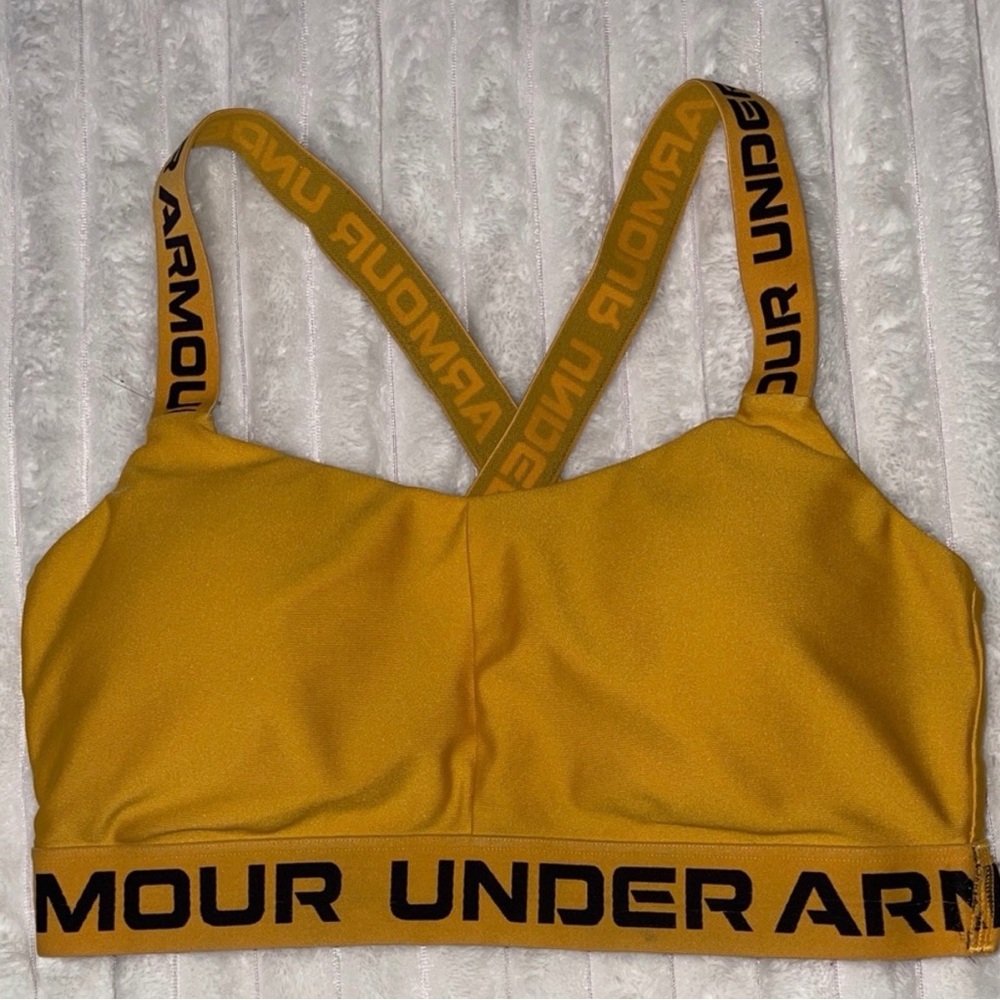 Under Armour Gold/Yellow Logo Elastic Sports Bra